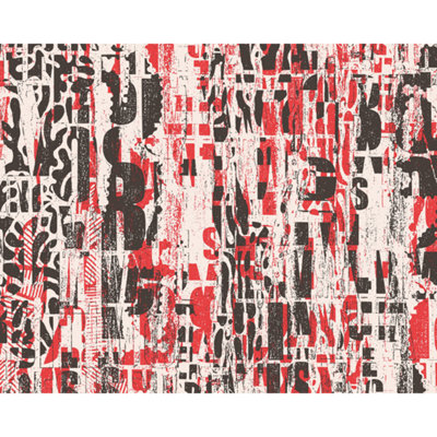 Origin Murals Letterpress Graffiti - Red and Black Matt Smooth Paste ...