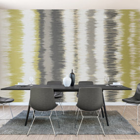 Origin Murals Linear Stripe - Olive Green and Charcoal Matt Smooth Paste the Wall Mural 350cm wide x 280cm high