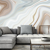 Origin Murals Marble Grey & Brown Matt Smooth Paste the Wall Mural 300cm wide x 240cm high