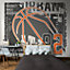 Origin Murals Modern Basketball Black Paste the Wall Mural 300cm wide x 240m high