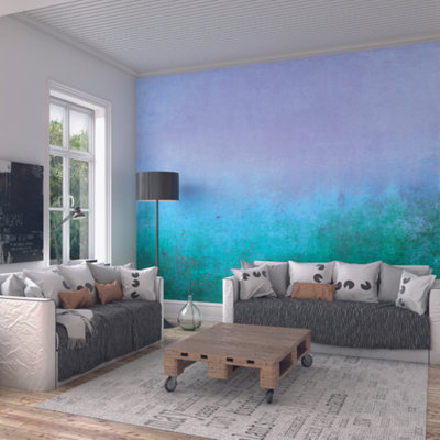 Painters Palette Mural in Blue and Teal Mural Size: Extra Large 350cm