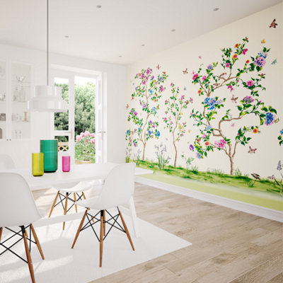 Origin Murals Oriental Flower Tree Ivory Matt Smooth Paste the Wall ...