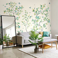 Origin Murals Oriental Flower Tree Natural Matt Smooth Paste the Wall Mural 300cm wide x 240cm high