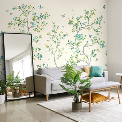 Origin Murals Oriental Flower Tree Natural Matt Smooth Paste the Wall Mural 300cm wide x 240cm high