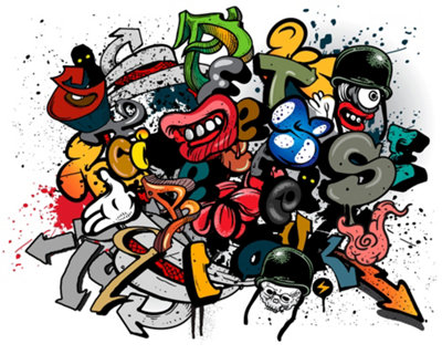 Origin Murals Paint Graffiti Matt Smooth Paste the Wall Wall Mural 350cm wide x 280cm high