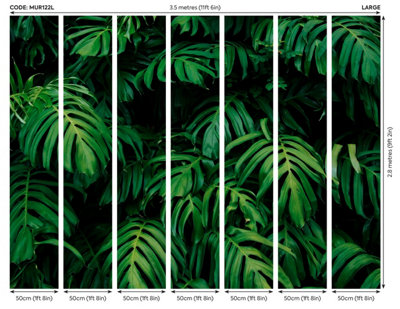 Origin Murals Rainforest Green Leaves Matt Smooth Paste the Wall Mural 350cm wide x 280cm high