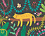 Origin Murals Sleeping Jungle Leopard Black Matt Smooth Paste the Wall 300cm wide x 240cm high