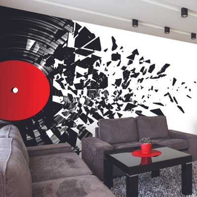 Origin Murals Smashed Vinyl Monochrome Matt Smooth Paste the Wall Mural 300cm wide x 240cm high