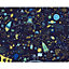 Origin Murals Space Doodle Text Navy Blue Matt Smooth Paste the Wall Mural 300cm Wide X 240cm High
