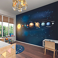 Origin Murals Space Planets Blue Smooth Paste the Wall Mural 350cm wide x 280cm high