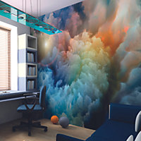 Origin Murals Swirling Multicoloured Clouds Matt Smooth Paste the Wall Mural 300cm wide x 240cm high