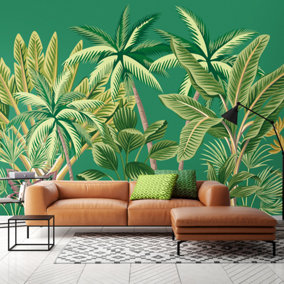 Origin Murals Tropical Palm Trees Green Matt Smooth Paste the Wall 300cm wide x 240cm high