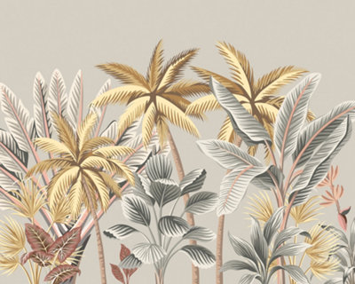 Origin Murals Tropical Palm Trees Grey Matt Smooth Paste the Wall 300cm wide x 240cm high