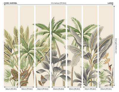 Origin Murals Tropical Palm Trees Natural Matt Smooth Paste the Wall 350cm wide x 280cm high