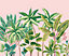 Origin Murals Tropical Palm Trees Pink Matt Smooth Paste the Wall 350cm wide x 280cm high