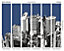 Origin Murals Urban City Skyscrapers Navy Blue Matt Smooth Paste the Wall Mural 300cm wide x 240cm high