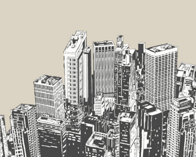 Origin Murals Urban Skyscrapers Natural Matt Smooth Paste the Wall Mural 300cm wide x 240cm high