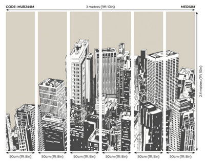 Origin Murals Urban Skyscrapers Natural Matt Smooth Paste the Wall Mural 300cm wide x 240cm high