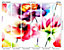 Origin Murals Watercolour Flowers Bright ink & Purple Matt Smooth Paste the Wall Mural 300cm wide x 240cm high