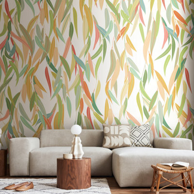 Origin Murals Willow Leaves - Apple Green Matt Smooth Paste the Wall Mural 300cm wide x 240cm high