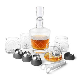 Original Products Final Touch 15 Piece Lead-Free Crystal Whiskey Decanter Set