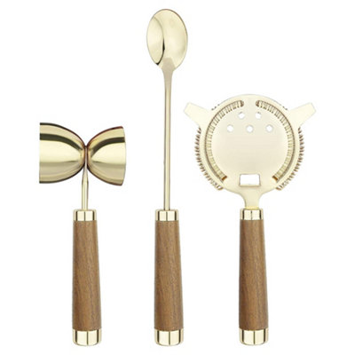 Original Products Final Touch Brass Mixing Set with Solid Wood Handles