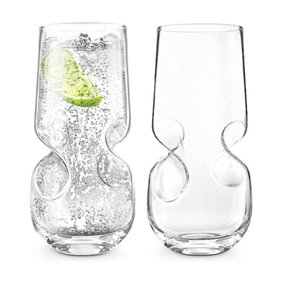 Original Products Final Touch Bubbles Seltzer Bubbly Beverage Glasses 500ml Set of 2 Clear