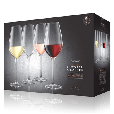 Original Products Final Touch Set of 8 Everyday Lead Free Crystal Wine Glasses 620ml Clear