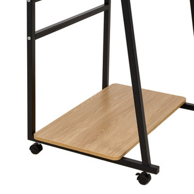 Original Wood Color Movable Three-tier Computer Desk with Wheels 60cm W ...