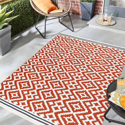 Origins Aztec Terracotta/Grey Rug 80 X 150