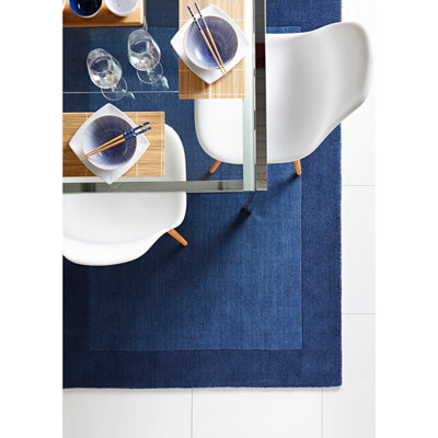 Origins Borders Navy Rug 80 X 150