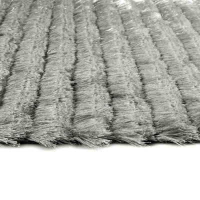 Origins Carved Glamour Silver Rug 80 X 150