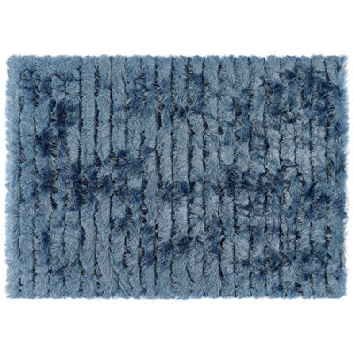 Origins Carved Glamour Steel Blue Rug 80 X 150 DIY at B&Q