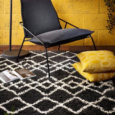 Origins Morocco Charcoal/Ivory Rug 80 X 150