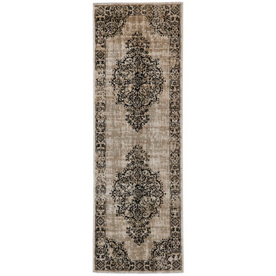 Origins Saville Grey / Black Rug 67 X 200