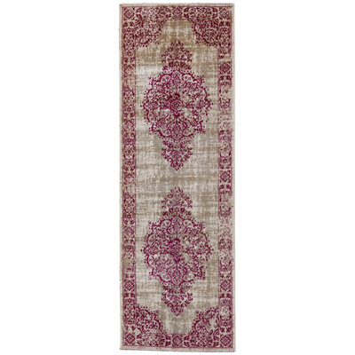 Origins Saville Grey / Raspberry Rug 67 X 200