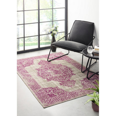 Origins Saville Grey / Raspberry Rug 80 X 150