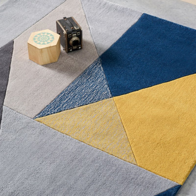 Origins Trio Blue/Ochre Rug 120 X 170