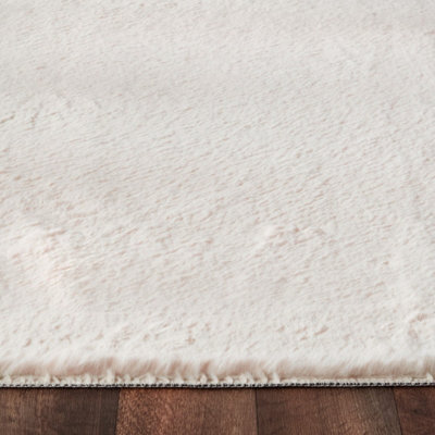 Origins Washable Faux Fur Ivory Rug 160CM x 230CM - 5