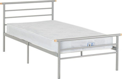 Orion 3ft Single Bed Frame in Silver with slats