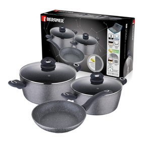Orion Set of 5 Forged Aluminium Induction Non-stick Cookware Black