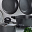 Orion Set of 6 Forged Aluminium Induction Non-stick Cookware Black