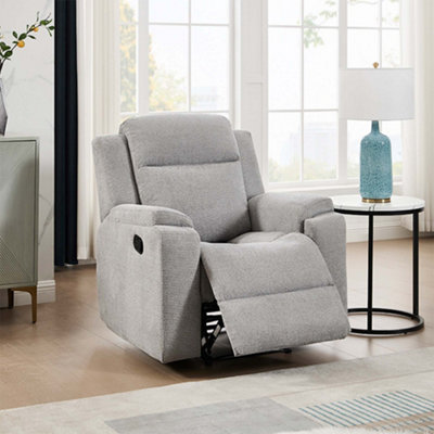 Orka 1 Seater Fabric Manual Recliner Chair Grey