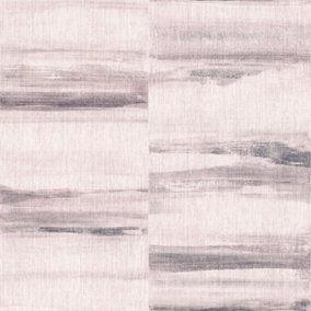 Orla Wide Stripe Metallic Wallpaper In Dusky Pink