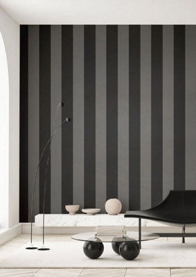 Ornamenta Grey Wide Stripe Wallpaper