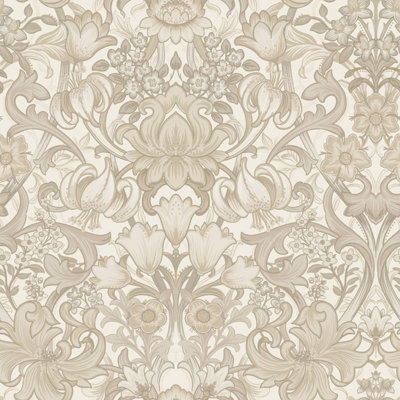 Ornamental Floral Wallpaper Neutral Holden 13881