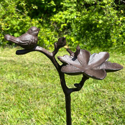Ornate Cast Iron Wild Bird Flower Dish Bird Feeder