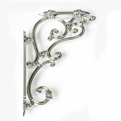 Ornate Chrome Traditional Antique Iron Cast Wall Shelf Toilet Cistern Brackets - 3