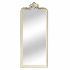 Ornate Leaner Mirror - Glass - L80 x W6 x H190 cm - Cream