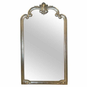 Ornate Leaner Mirror - Painted Oak/Glass - L104 x W6 x H184 cm - Silver